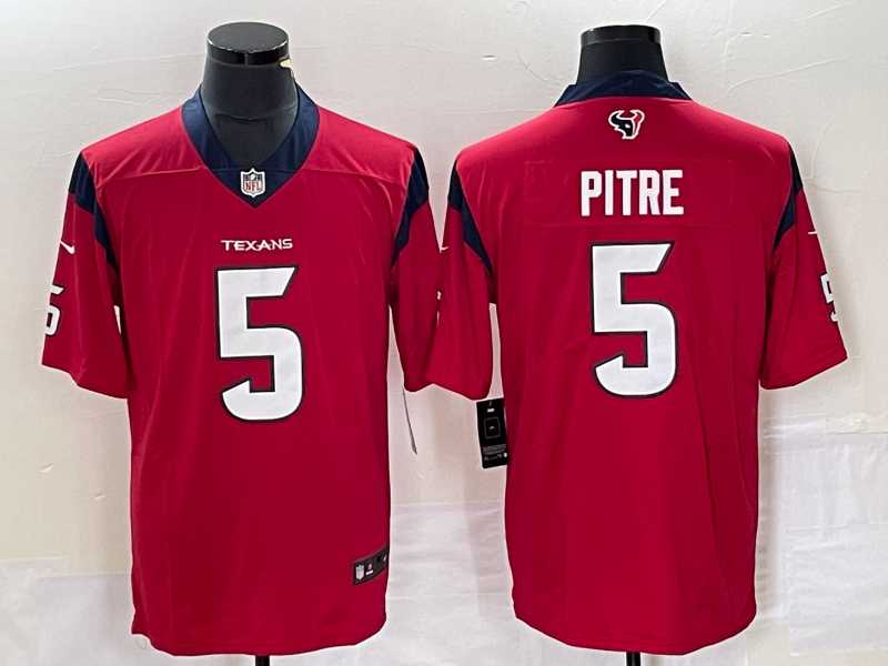 Men%27s Houston Texans #5 Jalen Pitre Red 2022 Vapor Untouchable Stitched Nike Limited Jersey